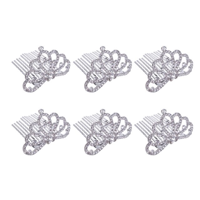SHISUYAN 6 Pcs Accessoires Cheveux pour Enfants Couronne Peigne Mode Strass (5)