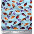 thumbnail image 1 of Soimoi Cotton Cambric Fabric Floral & Textured Fish Ocean Printed Craft Fabric by The Yard 56 Inch Wide, 1 of 1