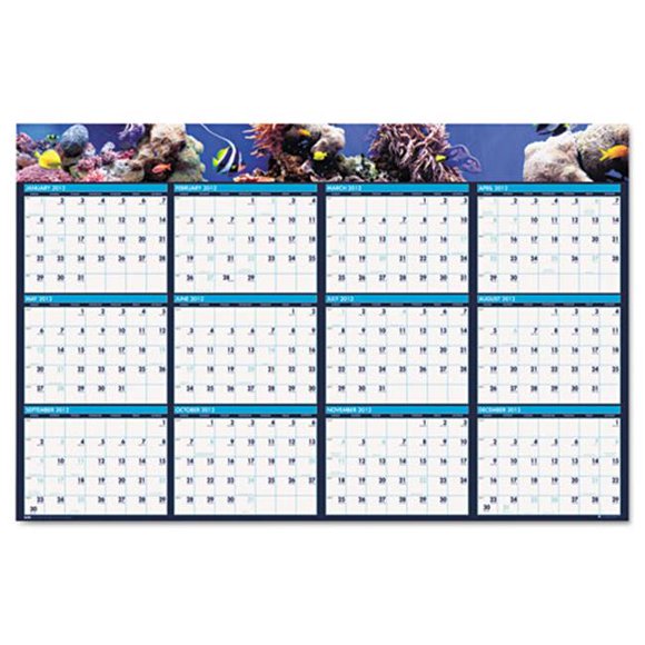 House of Doolittle Sealife Lam. Wall Planner