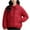 Wine, variant on Sokhug Women's Quilted Thick Jackets Puffy Solid Long Sleeved Loose Turndown Collar Winter Short Cotton Padded Coat