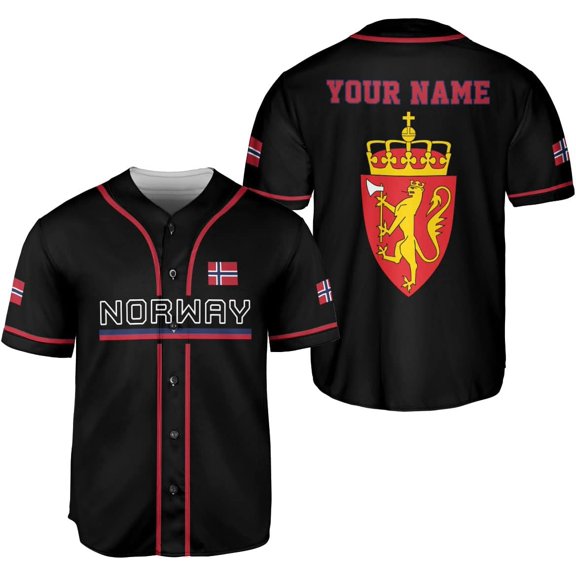 Personalized Norway Baseball Jersey Shirt Norwegian Pride Flag Roots Norwegian Jersey Soccer for Men and Women (S)