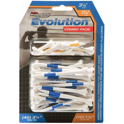 Pride Professional Tee System 3.4'' Plastic Golf Tees Combo Pack - 40pk