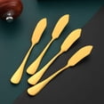 thumbnail image 3 of Juego de 12 cuchillos de acero inoxidable - mini cuchillos de cocina para tostadas, sándwich, pan, mantequilla, queso, desayuno - 14,5 cm - oro mate., 3 of 5