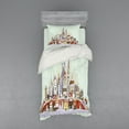 thumbnail image 2 of Ambesonne Christmas Bedding Set 4 Pcs, Xmas City Holiday, Queen, Pale Green Lavender, 2 of 3