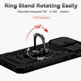 thumbnail image 2 of for iPhone 13 Pro Max Case, Soft TPU & Hard PC Anti-scratch Sliding Cover Full Protection Ring Stand Rotating Kickstand Holder Magnetic Shockproof Phone Case Cover for iPhone 13 Pro Max, Black, 2 of 7