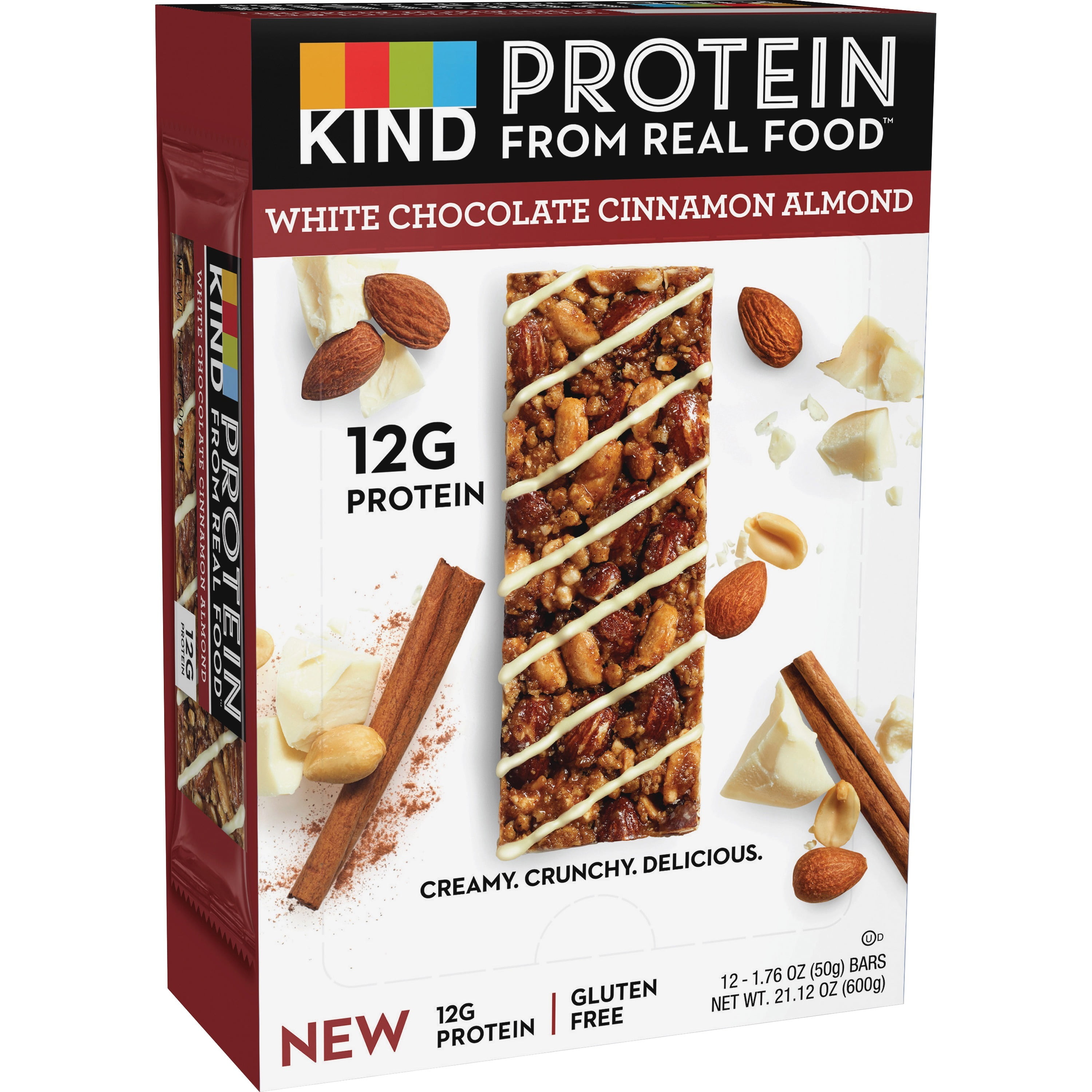 KIND Protein Bars, White Chocolate Cinnamon Almond, Gluten Free, 12g