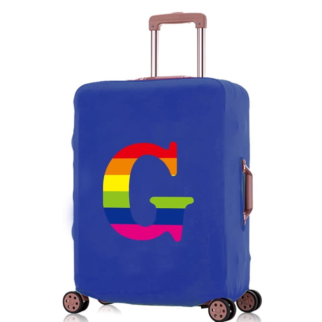 Luggage Covers Travel Accessories Suitcase Cover Protector Reusable Washable 18-32inch Rainbow Letter Printed Pattern Series 8rainbow G M