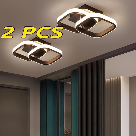 2pcs Ultra Bright LED Ceiling Lights - 3-Color Temperature Adjustable, Modern Nordic Semi-Embedded Fixtures for Kitchen Living Room Bedroom Bathroom