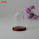 thumbnail image 3 of 4 piezas de cúpula de vidrio, contenedor de cúpula de exhibición de vidrio DIY con base de madera Base domo marrón, 3 of 5