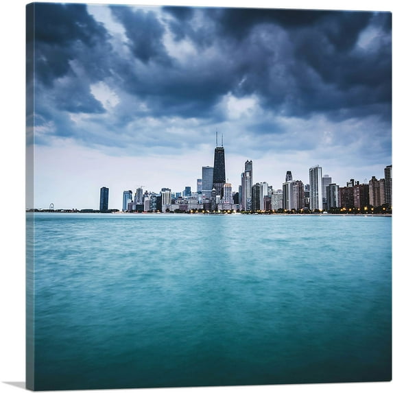 ARTCANVAS Chicago Skyline Lake Michigan Canvas Art Print - Size: 36" x 36" (0.75" Deep)