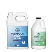 Deep Pour Epoxy Resin 1.5 Gal Kit - Low Odor Crystal Clear Resin Epoxy UV Resin Perfect for River Tables & Castings - 2:1 Ratio Home Safe Deep Pour Resin Kit