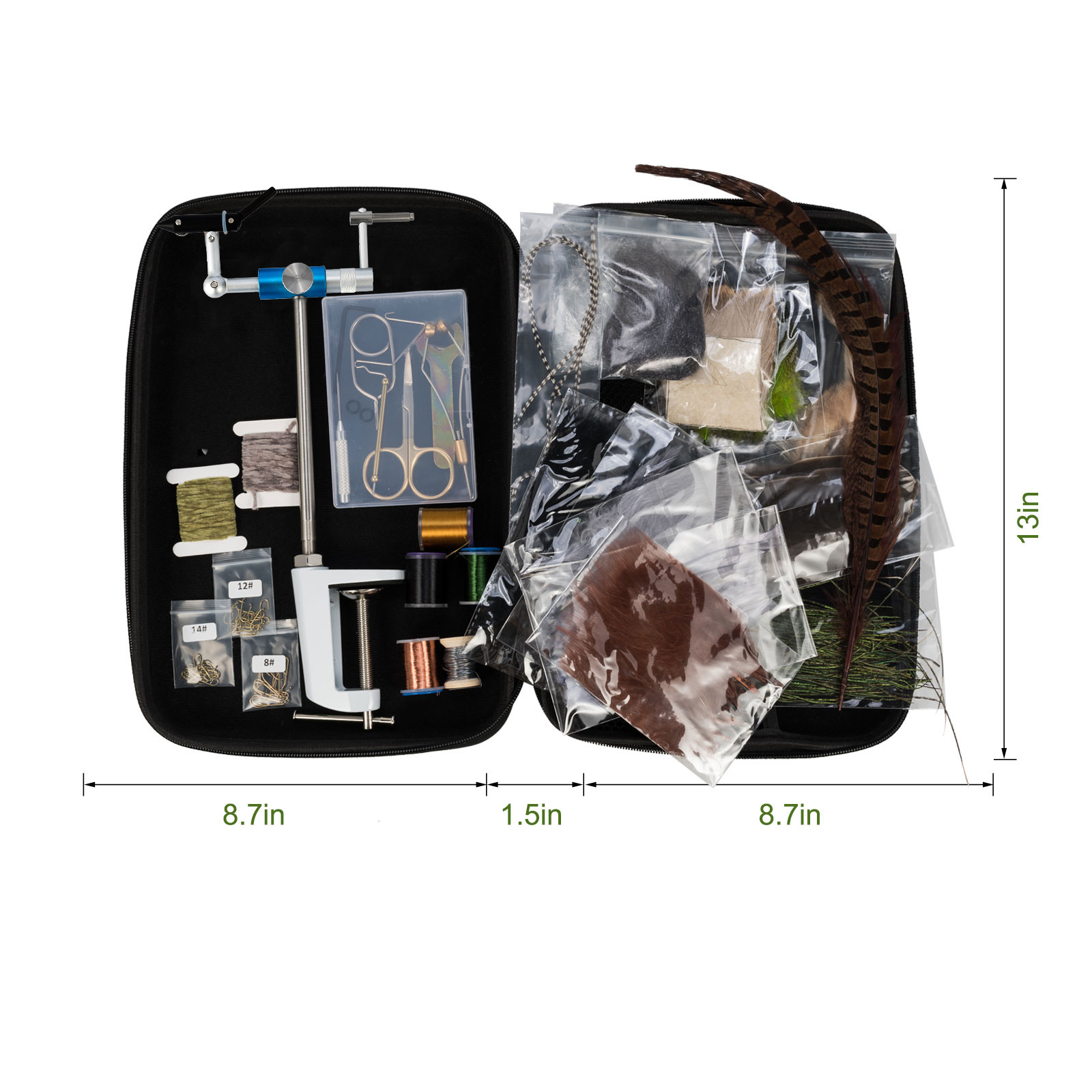 Dr.Fish Ultralight Fly Tying Kit, Multicolor, 55 Piece