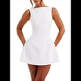 thumbnail image 3 of Vestido Mini de Verano para Mujer, Sin Mangas, con Cremallera, Cuello Alto, Ajustado, Corte A, para Fiesta y Club L, 3 of 9