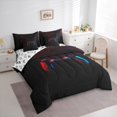 thumbnail image 3 of jejeloiu Game Bedding Comforter Set 7pcs,Red Gamepad Controller Queen Bedding Sets,Red Black Queen Sheet Sets For Boy,Microfiber Room Decor Reversible, 3 of 8