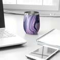 thumbnail image 3 of 12oz Insulated Wine Tumbler with Lid & Straw, Stainless Steel Egg Shape Cup, Liquid & Marble Print, 3 of 5