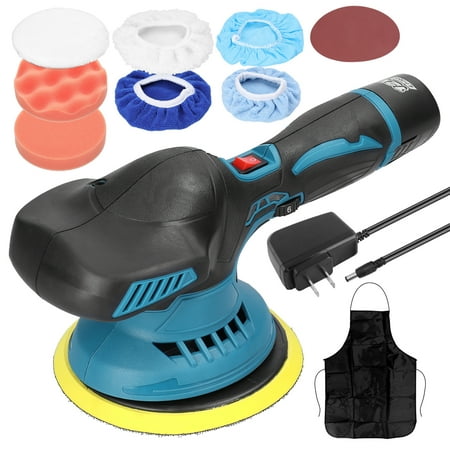

6inch Electric Car Polisher High Efficient Auto Waxing Polishing Machine Multifunctional Rotary Tool with Sponge Wool Bonnet Pads
