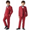 thumbnail image 4 of ETHAN Boys Suits Red Suit for Boy Slim Fit Formal Toddler Kids 3Pcs Vest Dress Pants Blazer Ring Bearer Outfit 20Y, 4 of 7
