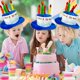 thumbnail image 3 of Sombrero de feliz cumpleaños, sombrero de pastel de feliz cumpleaños de felpa con sombreros de fiesta de velas multicolores, cumpleaños de adultos ideal para cumpleaños oso de fresa Hogar, 3 of 5