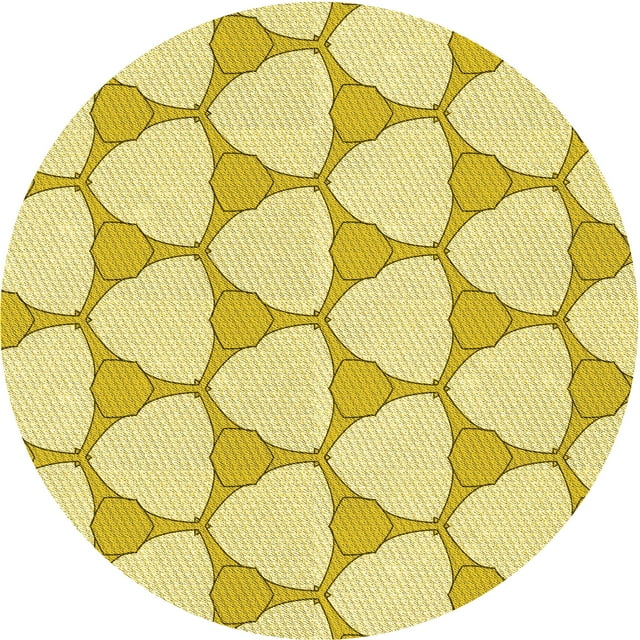 Ahgly Company Tapis Rond Lavable en Machine Intérieur Transitionnel Orange Or, 8 Pieds Rond