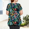 thumbnail image 2 of Sprinmer Womens Summer Tunic Tops Plus Size Short Sleeve Casual Shirts, 2 of 7