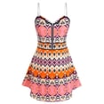 thumbnail image 1 of Tallas de tamaño azul mezclado aztec Long Cami Top Rosegal Camisetas sin mangas de talla grande, 1 of 5