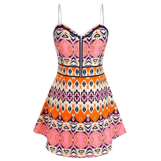 Tallas de tamaño azul mezclado aztec Long Cami Top Rosegal Camisetas sin mangas de talla grande