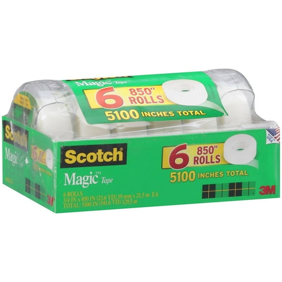 Scotch - Magic Tape 3/4" x 850" - 6 Rolls in Refillable Dispensers