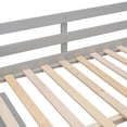 thumbnail image 6 of Full Size Low Loft Bed with Retractable Writing Desk and 3 Drawers, Wooden Loft Bed Frame with Storage Stairs and Shelves, for Kids Teens Boys Girls, Sturdy Slats Support, Gray, 6 of 9