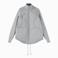 thumbnail image 3 of Winter Women Warm Knit Patchwork Puffy Jacket Casual Stand Neck Long Sleeve Jackets with Zipper Grey XXL, 3 of 7