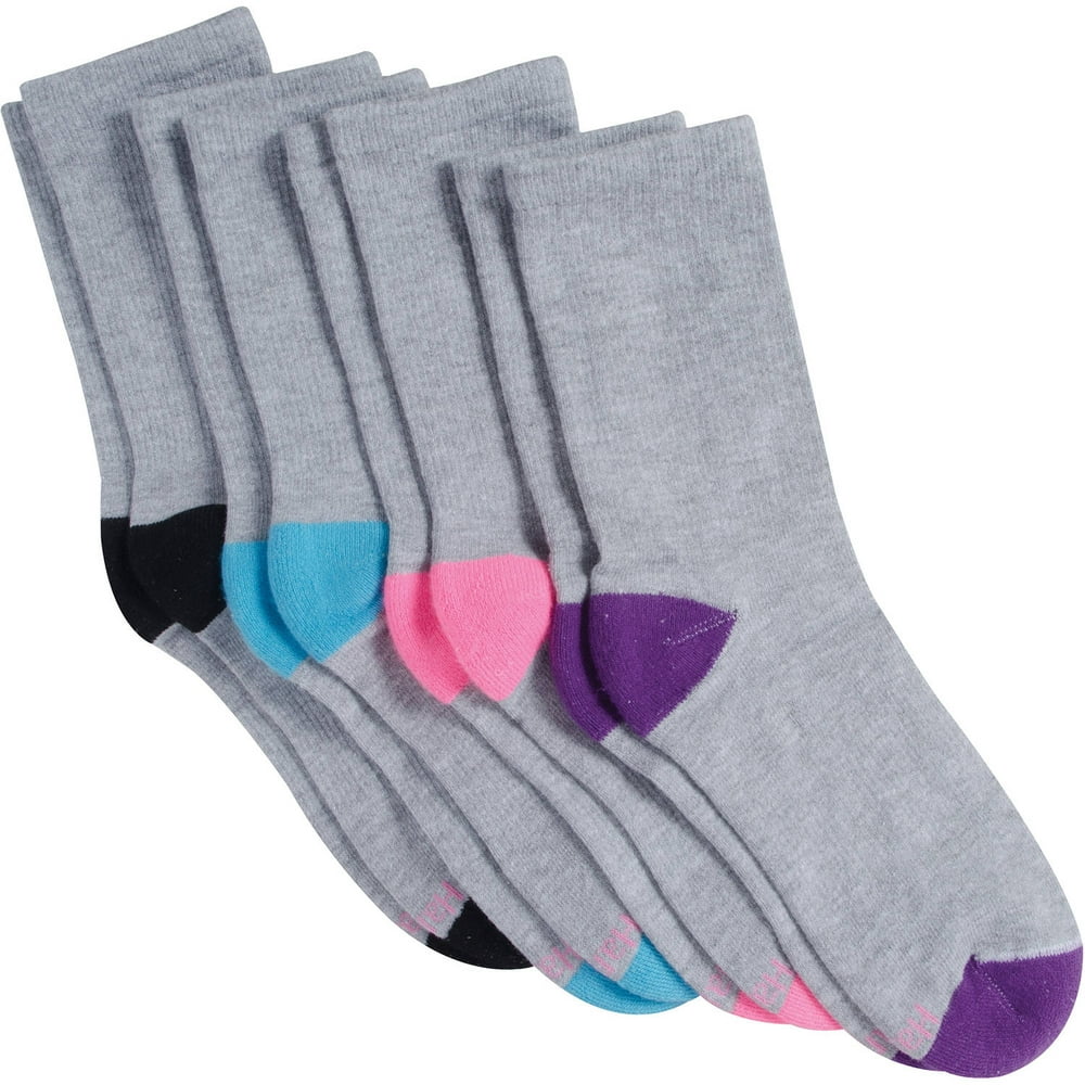 Hanes - Womens Cool Comfort Sport Crew Socks, 4 Pair - Walmart.com ...