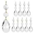 thumbnail image 1 of Uxcell 10PCS 38mm Colgante de Cristal Atrapa Luz 2 Prismas en Forma de Gota para Decoración de Jardín y Bricolaje [Blanco], 1 of 6