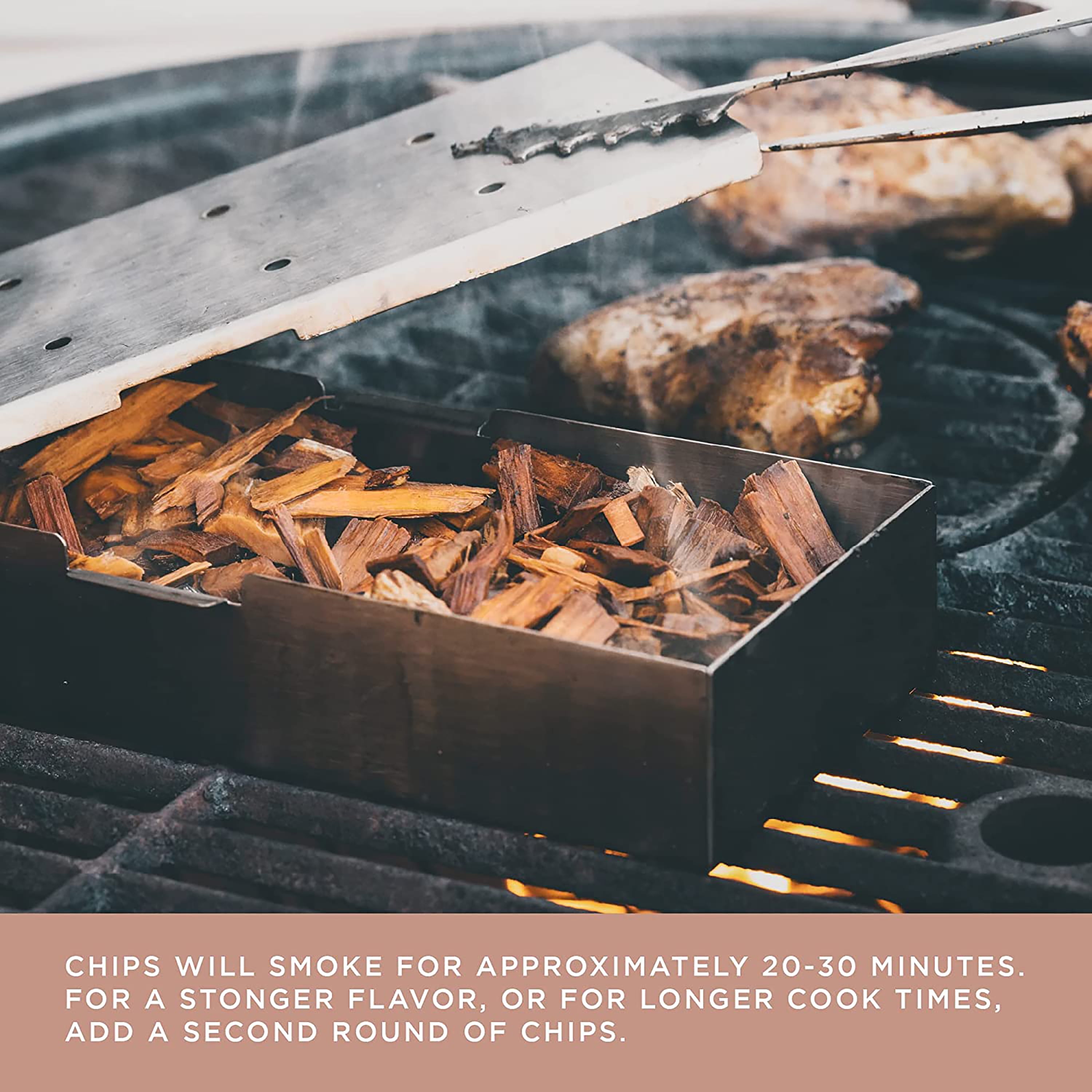Using wood chips on charcoal outlet grill