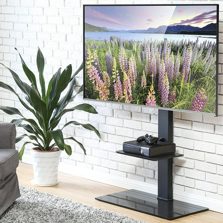 FITUEYES Swivel TV Stand With Mount Height Adjustable for 50-80