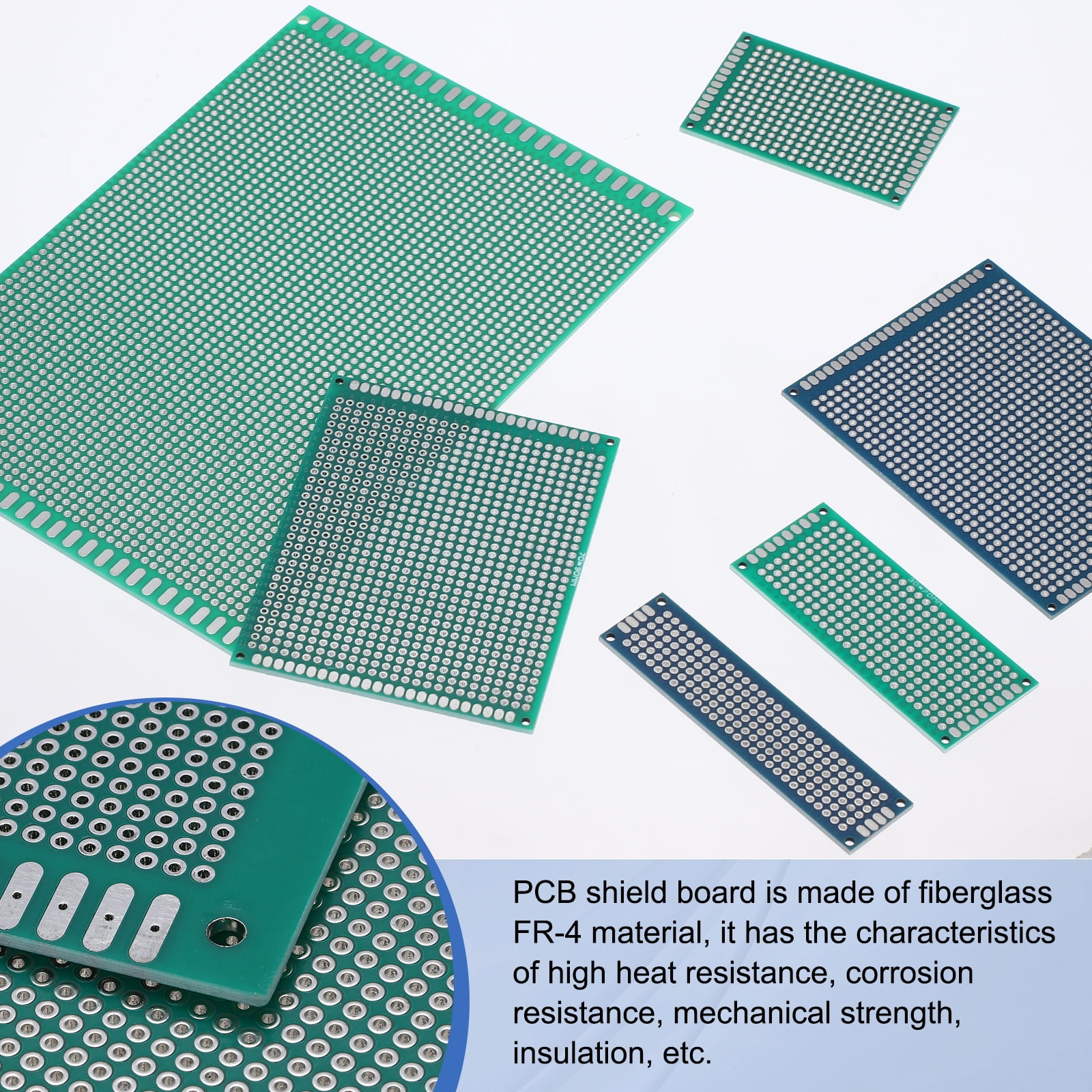 Uxcell 2Pcs Breadboard Solderable 250mm x 130mm Green Circuit PCB Board Double Sided Tin-Plated PCB Prototype Board for Electronics Prototyping, DIY Circuits Projects