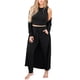 thumbnail image 1 of Conjunto de pijamas para mujer Conjunto de trajes para el hogar de otoño e invierno Conjunto de ropa de descanso de 3 piezas Conjunto de chaleco y pantalones Cárdigan Negro L, 1 of 6