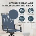 thumbnail image 4 of Patio Swivel Dining Chair with High Backrest - 360° Rotating & 15° Rocking, Textilene Fabric Outdoor Chair, Lightweight Waterproof And Breathable Pattern Design for Garden, Deck, Poolside(4, Blue), 4 of 8