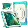thumbnail image 2 of Case for iPad 6th/5th Gen (2018 2017)/iPad Air 2/iPad Pro 9.7 inch, 360 Rotating Stand Handle Shoulder Strap Heavy Duty Shockproof Cover, Rainbow Blue, 2 of 7