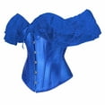 thumbnail image 3 of LEKODE corset tops for women Bodyshaper Top Bustier Tops for Women mens shawl Corset Tops For Women Bustier Lingerie Lace Waist Bodysuit Blue XL, 3 of 6