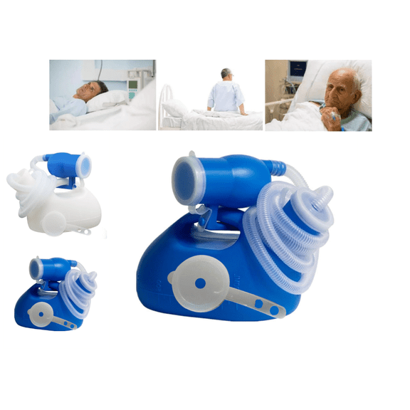 Male Urinal with Hose, Bedside Portable Urinal, Leak Proof Plastic Pee Bottle for Men, Senior Care, Travel Urinal, 2000ml, Blue
