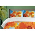 thumbnail image 4 of Ambesonne Wildflower Duvet Cover Sets, Petals Tilt Shot and Sky, 2-Queen, Burnt Orange Azure Blue, 4 of 7