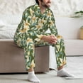 thumbnail image 6 of KLL Lilies Flowers Sleepwear Mens Flannel Pajamas,Long Cotton Pj Set, 6 of 7