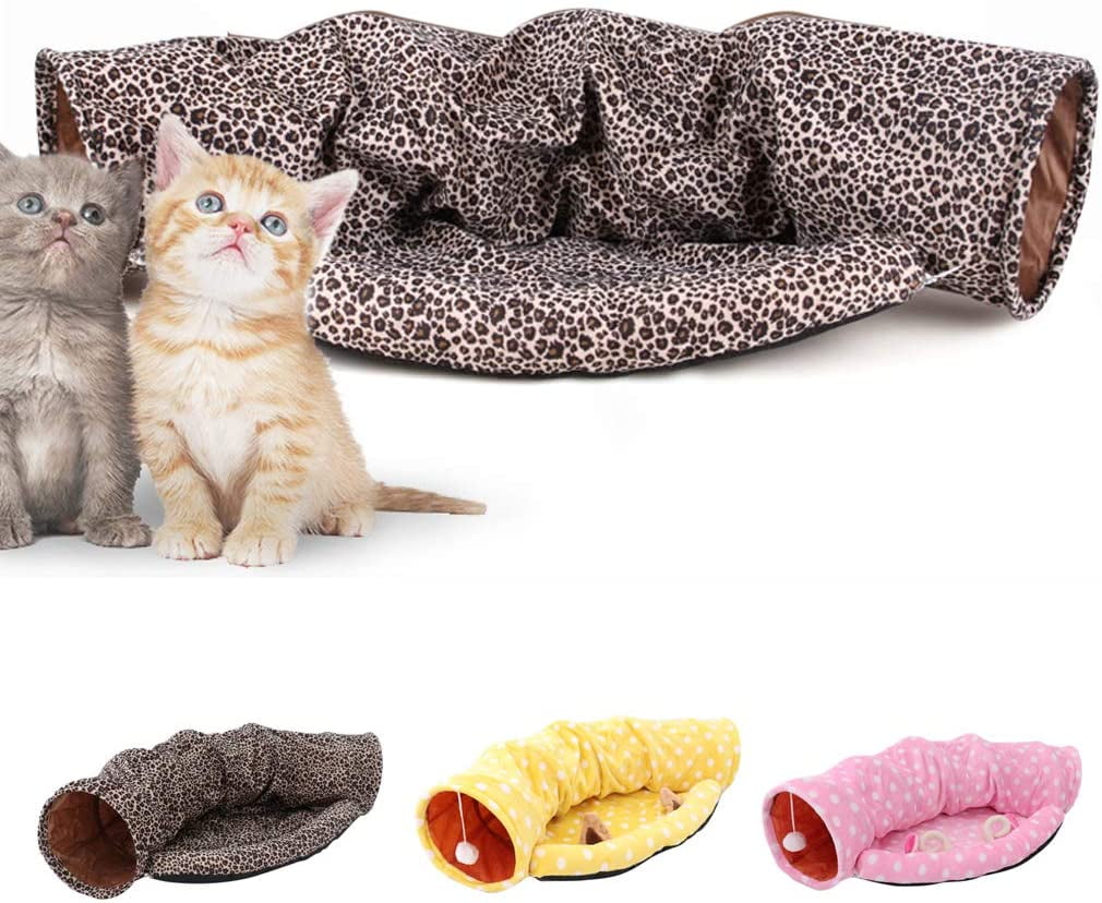 Deep Cave Moon Shape Cushion Cat Tunnel Bag Cat Bed Kitten Play Ball Toy 