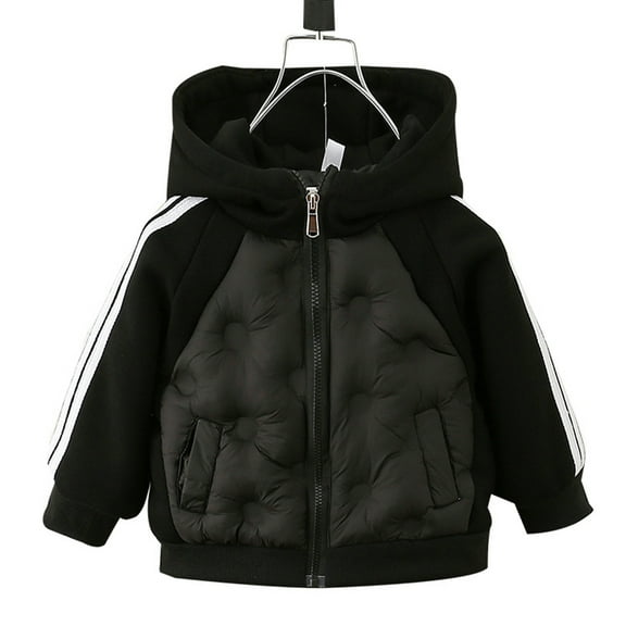 MXIEZI Toddler Baby Hooded Cotton Jacket for 1-10 Years Boys Girls Thicken Warm Fleece Outerwear Kids Fall Winter Padded Coats