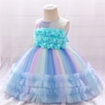 thumbnail image 2 of Toddler Kids Girls Prints Sleeveless Party Hoilday Photograph Flower Costome Court Style Tulle Mesh Dress Princess Clothes, 2 of 5