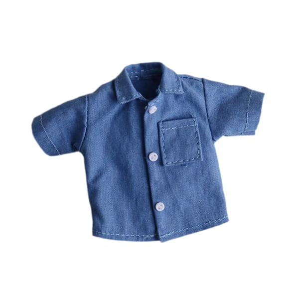 Muñeca miniatura 1/12 con cuerpo de camiseta, regalo versátil, juguete de moda, elegante, decoración Azul