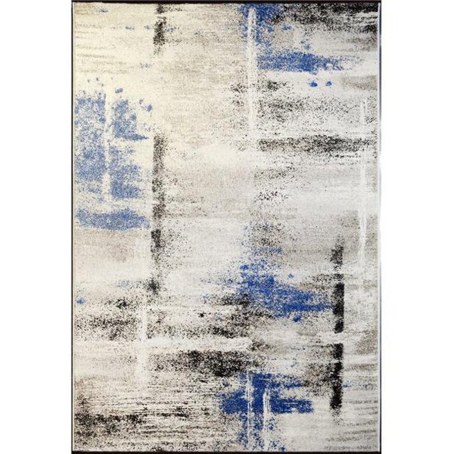 Dynamic Rugs IN710321146354 Tapis Rectangulaire Moderne 6 Pi. 7 Po. x 9 Pi. 6 Po. Infinity 32114 - 6354 Ivoire & Bleu