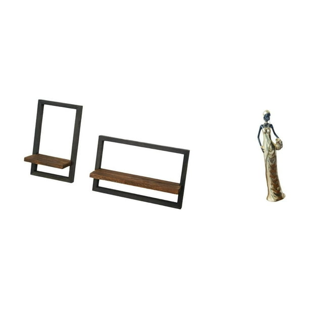 Estantes de pared para almacenamiento,Estantes flotantes de madera Estantes de pared de madera,Figura de escritorio,Figuras africanas de arte,artesanías,escritorio coleccionable,Estatua de