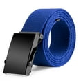 thumbnail image 4 of Plain Canvas Military Web Belt Solid Black Metal Roller Buckle Mens Womens, 4 of 4