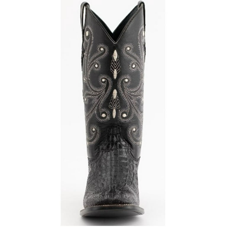 FERRINI Men s Print Caiman Croc S Toe Color Black Size 12 EE