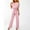 01 Pink, variant on Weiqiqre Womens Rompers for Summer Dressy Jumpsuits Casual Loose Short Sleeve Belted Wide Leg Pant Crew Neck Elegant Rompe